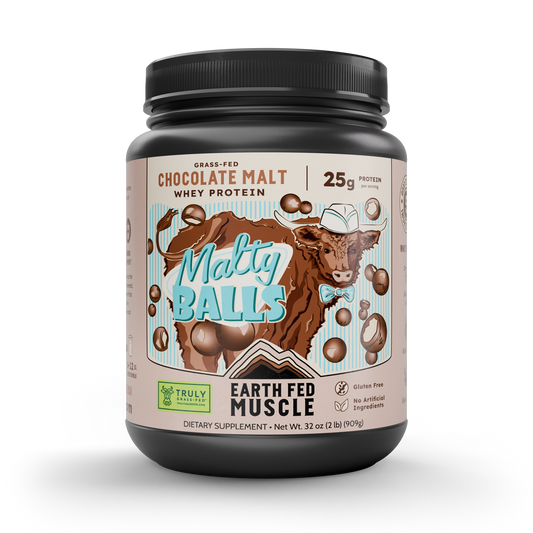 SEASONAL FLAVOR: Malty Balls Chocolate Malt Grass Fed Whey Protein
