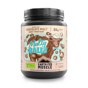 SEASONAL FLAVOR: Malty Balls Chocolate Malt Grass Fed Whey Protein