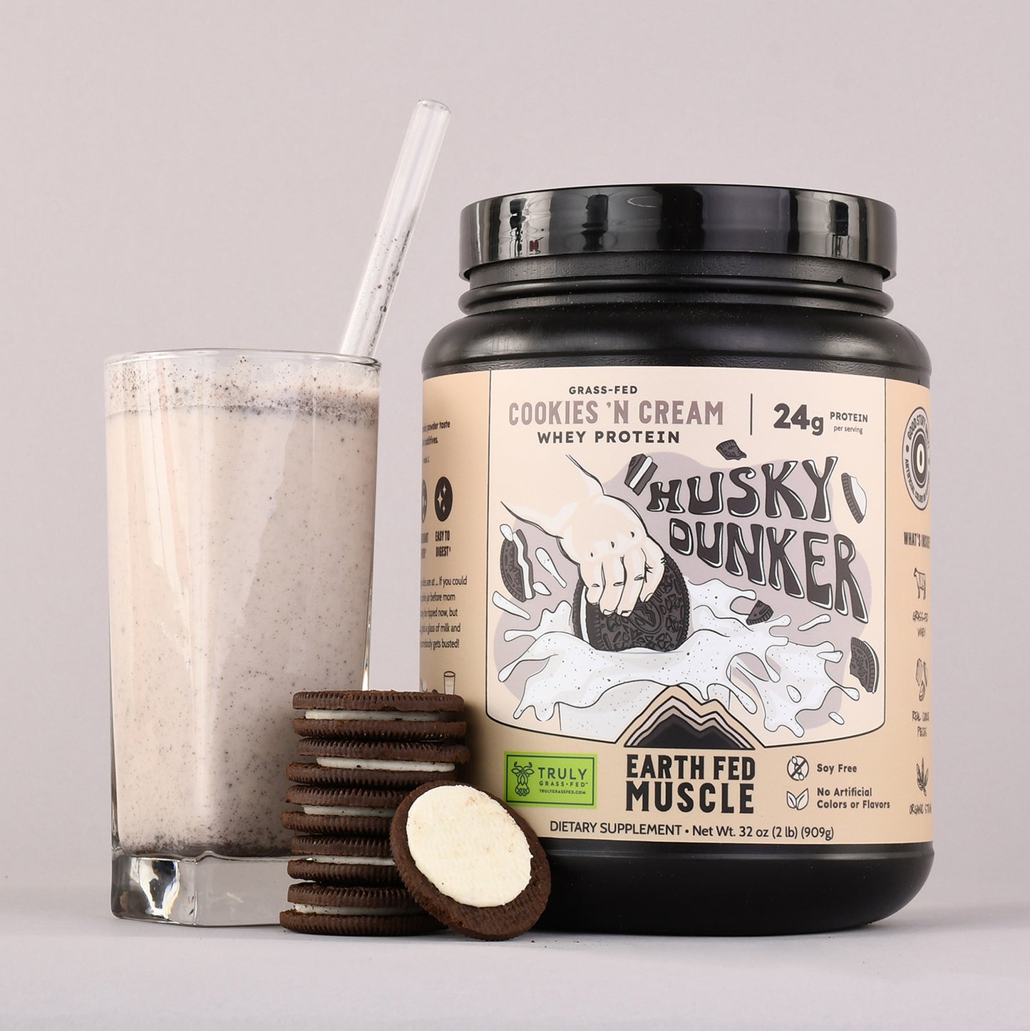 Husky Dunker Cookies&Cream Grass Fed Protein