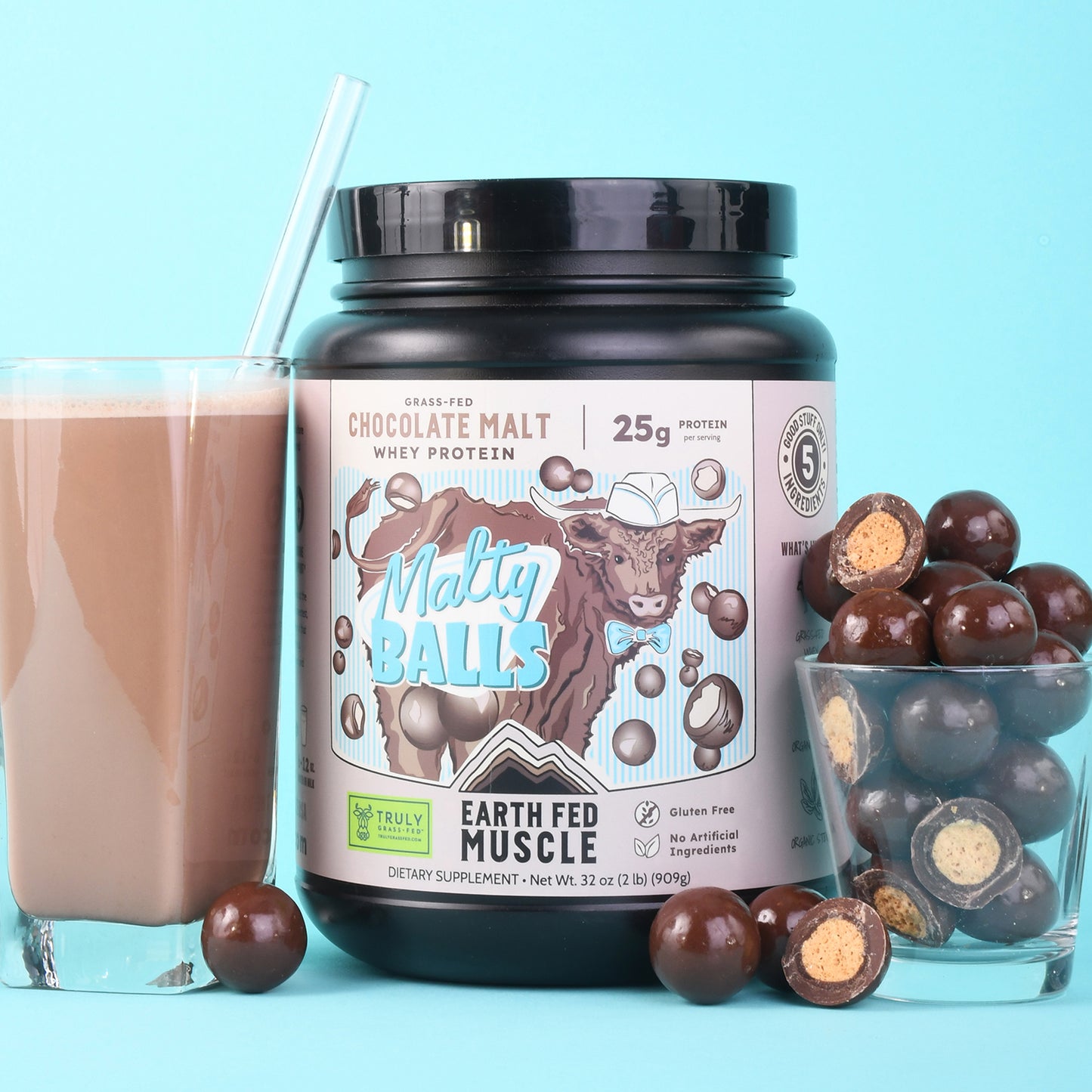 SEASONAL FLAVOR: Malty Balls Chocolate Malt Grass Fed Whey Protein