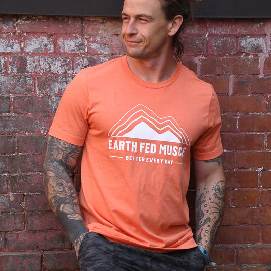 Heather Orange Logo Tee