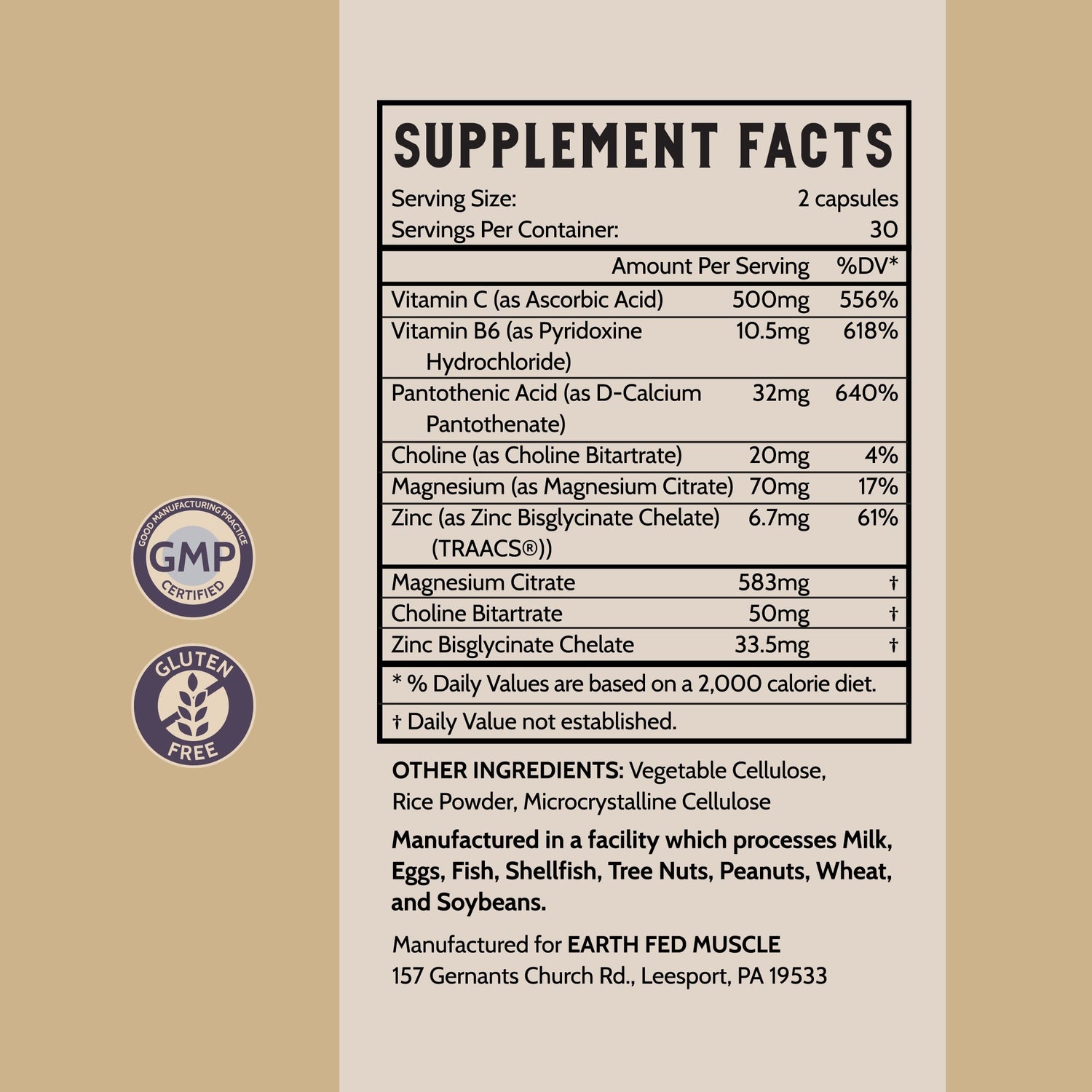 vitamin supplement label